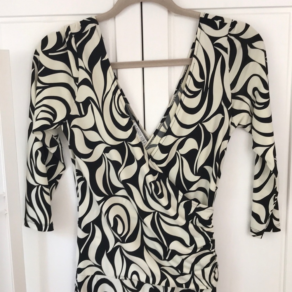 Maggie London wrap print dress